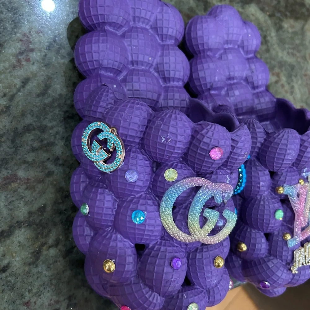 Purple Bubble Slides with Decorative Charms - Picture 4 of 7